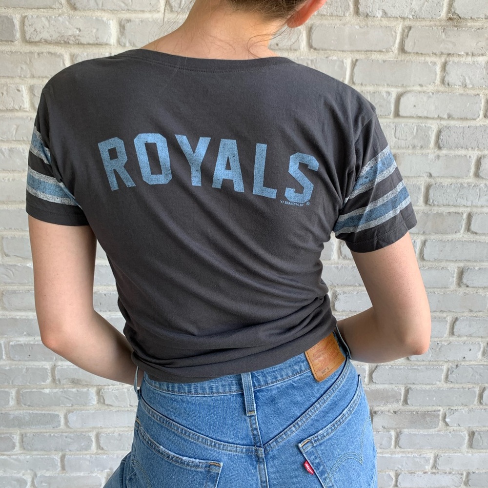 Kansas City Royals V Neck T Shirt Medium Cotton - Picture 3 of 5